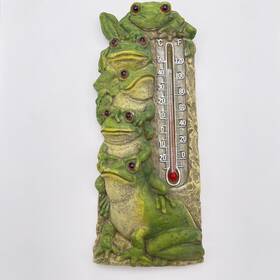 6794 Spoontiques Frogs Thermometer Green Medium Indoor Outdoor Wall Decor Garden