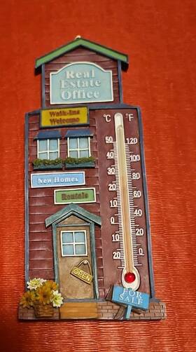 7697 Spoontiques 758606140049 Real Estate Office Thermometer Wall Decor Realtor Gift