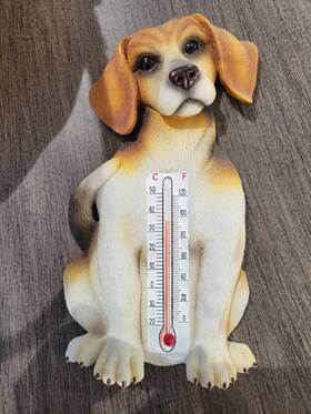 Spoontiques 758606260686 Beagle Dog Figurine Thermometer Wall Decor Vintage Works