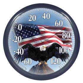 6773 Springfield 071589043238 Taylor 13.25-inch Dial Thermometer Bald Eagle Navy