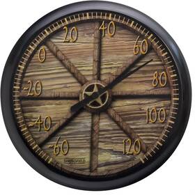 90007-237 Springfield Wood Wheel Low Profile Patio Thermometer Indoor Outdoor 13.25-inch