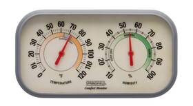 90113-1 Springfield Color Track Humidity Meter And Indoor Thermometer Analog Weather Station For