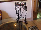 Tallx9 Stand Metal Scrolled Design Plant 17 "tallx9 " Wicker