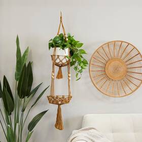Studio 350 196094705911 Intricately Handmade Fabric Hanging Macrame Wall Planter