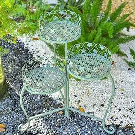 Sungmor 941247904307 2pack 3 Tier Plant Stands 23 Inch Tall Metal Shelves Beautiful Rustic Green Pl