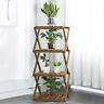 Sunnyglade 4-tier Foldable Flower Rack Plant Stand Wood Shelf Multipurpose