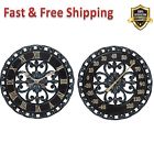 Sw1065 Lilyshome Wall Clock Thermometer Combo Hanging Outdoor Patio Porch Decor