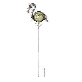 35177060 Swim Central 41.75 Inch Iron Flamingo Garden Stake Thermometer
