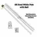 Swp-21 Flag Pole Kit 2 Sidewalksignboards Two 6 White Steel Gold Ball With Wall Mount Made In Usa 758003236888