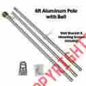 Swp-22 Flag Pole Famousflags One 6ft Silver Aluminum Kits With Mounts Made In Usa 1