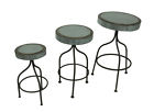 T18069 Zeckos Galvanized Retro Metal Bar Stools Set Of 689178927946