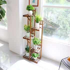 32zspo6ui0 Tall Vertical Wood Plant Stand Indoor Outdoor Corner Flower Rack Solid Structure