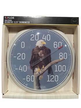 Taylor 071184045422 Nature Series Eagle Dial Thermometer Wall Decor 13.25 Inch Gray