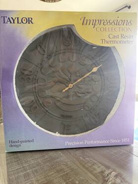 Taylor 077784031674 Impressions Collection Cast Resin Thermometer Hand-painted Design