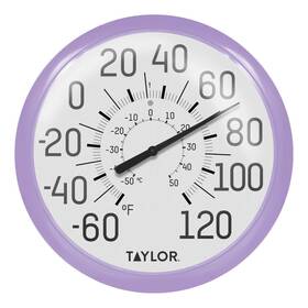 Taylor 077784033012 Big And Bold Wall Indoor Outdoor Thermometer 13.25 Inch Lilac
