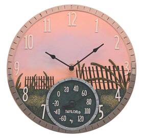 92688t Taylor 077784034866 Precision Products 14 Inch Poly Resin Sea Oats Thermometer Outdoor-clocks