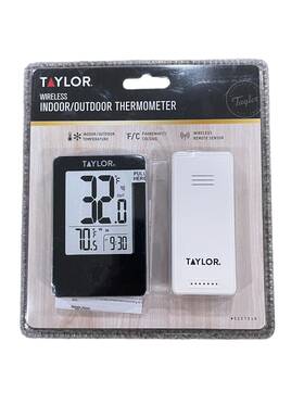 Taylor 077784036198 Wireless Digital Indoor/outdoor Lcd Display Remote Sensor Thermometer