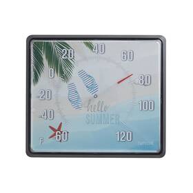 Taylor 077784042397 Hello Summer Indoor Outdoor Dial Thermometer Decor For Patio Pool Or Garag