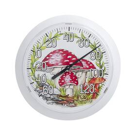 Taylor 077784043226 Forest Mushrooms Dial Thermometer 8.5 Inch White