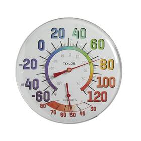 Taylor 077784047927 Metal Wall Indoor Outdoor Thermometer And Hygrometer Easy To Read Numbers Fo