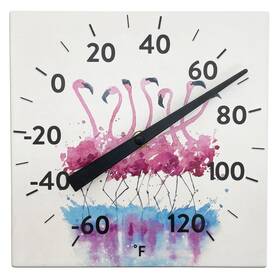 Taylor 077784047996 Ceramic Flamingo Tabletop And Hanging Decorative Thermometer Wall Home Decor