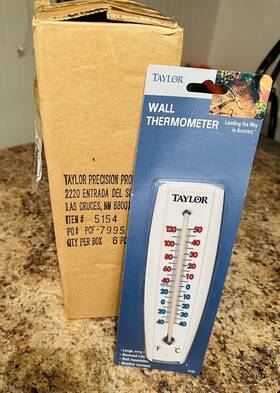 Taylor 077784051542 Indoor/outdoor Wall Thermometer Precision 5154 New Sealed Case Of 6