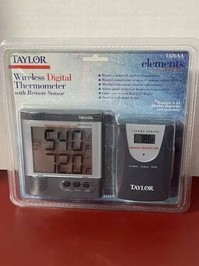 1426aa Taylor Wireless Digital Indoor Outdoor Thermometer Easy To Read Numbers