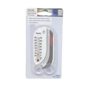 4763 Taylor New Tube Thermometer Stick On Window Plastic White 4 Inch Nip