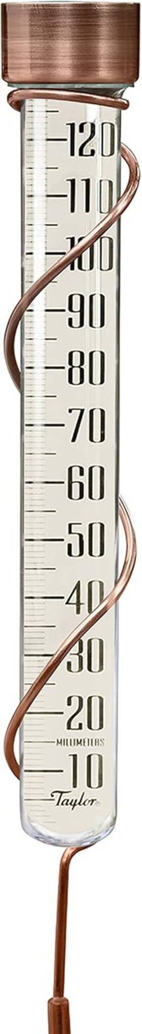 484cr Taylor Precision Products Heritage 27 Inch Tall Glass Rain Gauge 5 Copper