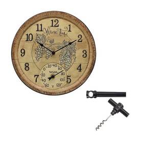 5253897 Taylor Precision Products 14- Inch Wine Time Poly Resin Clock And