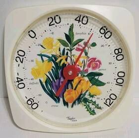 5324 Taylor Vintage 12 Inch Indoor/outdoor Wall Thermometer #5324 Floral Works Great Vg