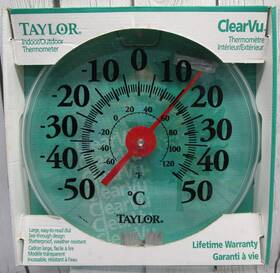 5388 Taylor Nos Clear Vu 11 Inch Dial Thermometer Indoor/outdoor Made In Usa - Brand New