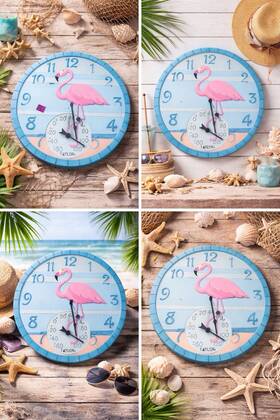 6259 Taylor Flamingo Outdoor Round Thermometer Blue Pink Analog Display