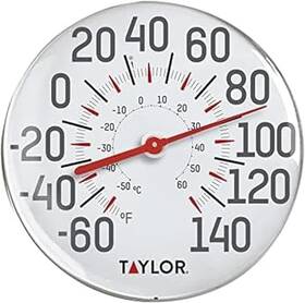 Taylor 744110655001 Metal Wall Indoor Outdoor Thermometer Wireless With Easy To