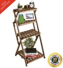 Tb-hom1339brn Mygift Folding Wooden Slat Plant Rack Decor Indoor 7437357148100