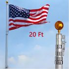 Th03btzh89940201 Unbranded Aluminum Telescoping Flagpole Kit Outdoor Gold Ball Us America