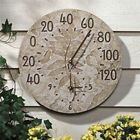 Sumac14.50 Thermometer Sumac14 Clock Wall Indoor " Outdoor Fossil Patio Combo