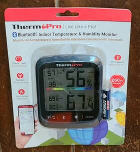 Tp359w Thermopro Bluetooth Indoor Temperature And Humidity Monitor With 260ft Range #tp359w