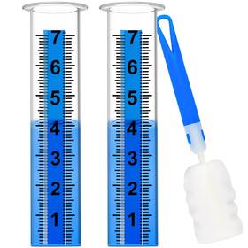 Timenued 094904002734 Rain Gauge Outdoor Replacement Tube 7 Inch Capacity Plastic Blue