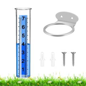 Timenued 632125647138 Rain Gauge Outdoor 7 Inch Large Capacity Replacement Tube With Silver