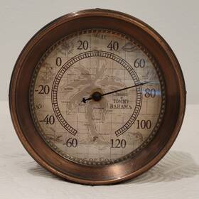 Th30095 Tommy Bahama Rare Collectible Copper Porthole Thermometer Excellent Condition