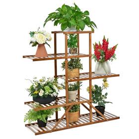 Topb005802 Topbuy 5 Tiers Bamboo Plant Stand Rack Multiple Flower Pot Holder Shelf Free