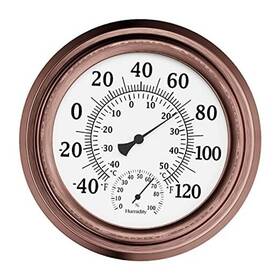 50-lg1078 Trademark Wall Thermometer - 8-inch Decorative Indoor/outdoor Temperature And Copper