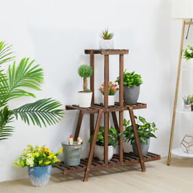 Gryj9ebqpl Triangle Plant Stand For Living Room Corner Solid Wood Flower Pot Holder Brown