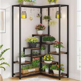 Hoga-xk00371 Tribesigns 70.9 Inch Corner Plant Stand Industrial 8-tier Indoor Shelf