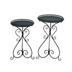 Uma Elegant Pair Of Plant Stands Featuring Iron Scroll Designs 758647290000