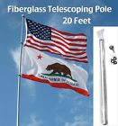 Unbranded 20 Ft Flag Pole Fiberglass Telescoping Camp Rv Desert Nascar Antenna 840806113166