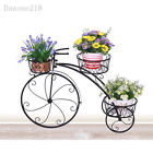 Unbranded 3 Tier Black Wrought Iron Bicycle Pot Plant Stand Home Garden Patio Decor Beauty 6902210027348