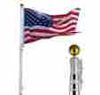 Unbranded Flagpole Aluminum Kit Halyard Pole Sectional Outdoor 25ft Gold Ball With Us Flag 6933315501037
