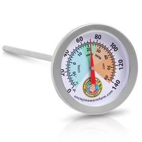 Uncle Jims Worm Farm 197644702596 Stainless Steel Soil Temperature Thermometer For Compost Garden Lawn